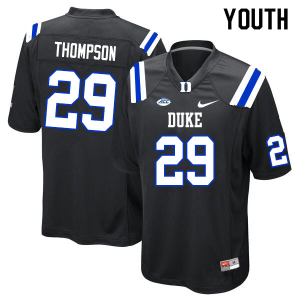 Youth #29 Nate Thompson Duke Blue Devils College Football Jerseys Sale-Black - Click Image to Close